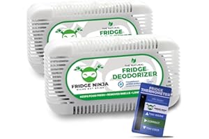 ELLIS HARPER Fridge Ninja 2-Pack Unscented Activated Charcoal Fridge Deodorizer - More Effective Than Baking Soda