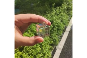 WHISURN Prism Optical Glass X-Cube Crystal Prism for RGB Dispersion - Ideal for Physics, Decoration, Light Spectrum Education, and Photography Props (25mm)