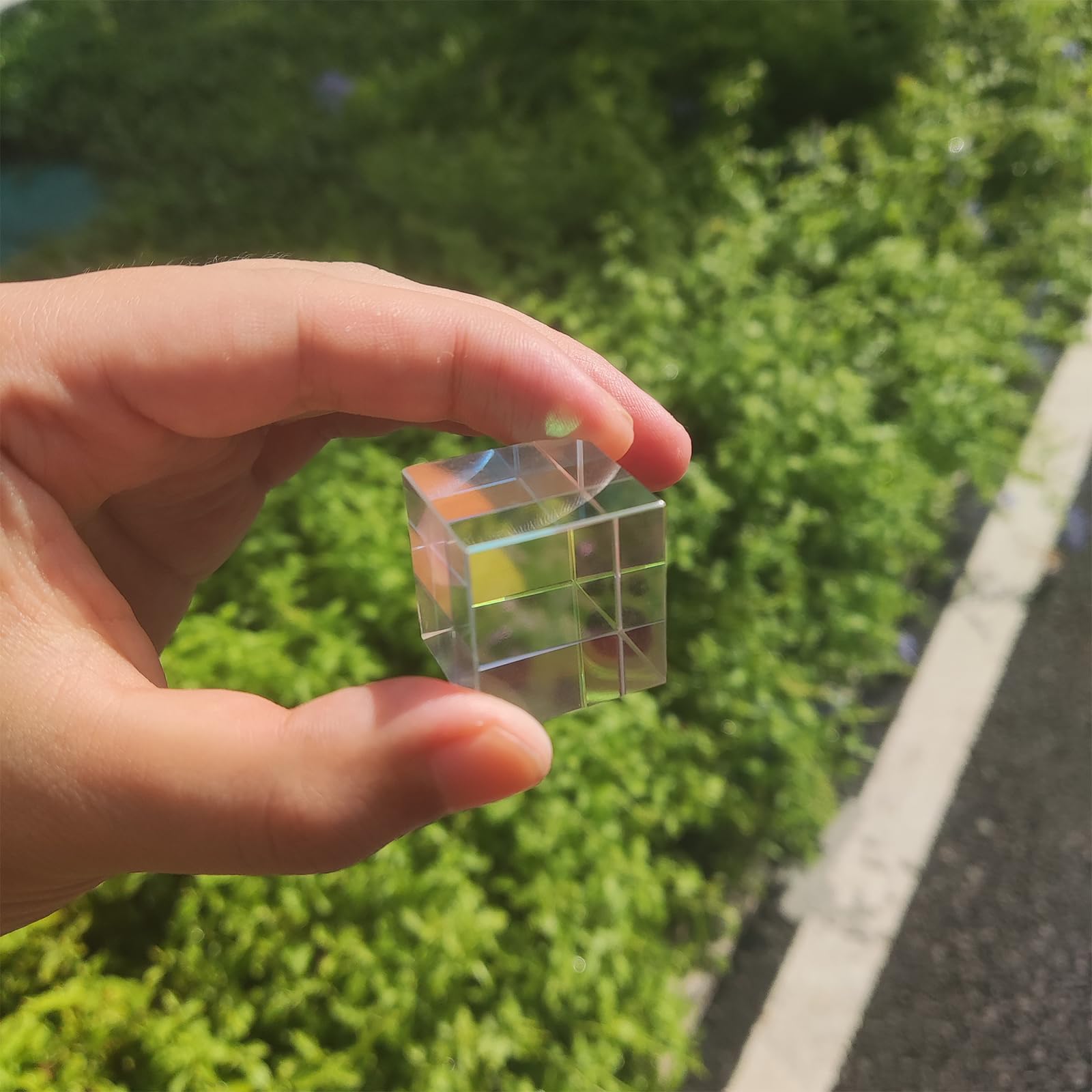 10mm K9 Optical Glass X-Cube Prism - RGB Light Spectrum Educational Tool & Decorative Rainbow Maker