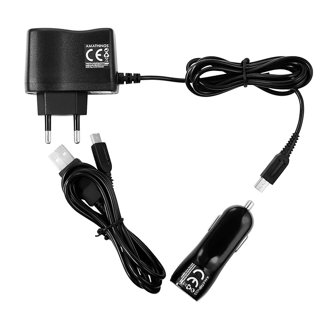 AMATHINGS Energy Pack 220 V Netzteil + Autoadapter/USB-Ladekabel passend für Nintendo 3DS / 3DS XL/DSi/DSi XL - Power Energy 