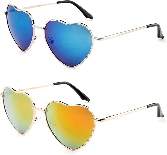 heart shaped aviator glasses