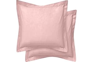 Cotton Delight European Pillow Shams Set of 2 - Blush Pink Euro Shams 100% Natural Cotton 600 TC Premium 28x28 Pillow Cover, Cushion Cover (Euro 28x28, Blush Pink)