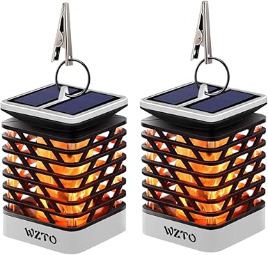 WZTO Solarleuchten Aussen 75 Led Wasserdicht Fackeln Garten Led