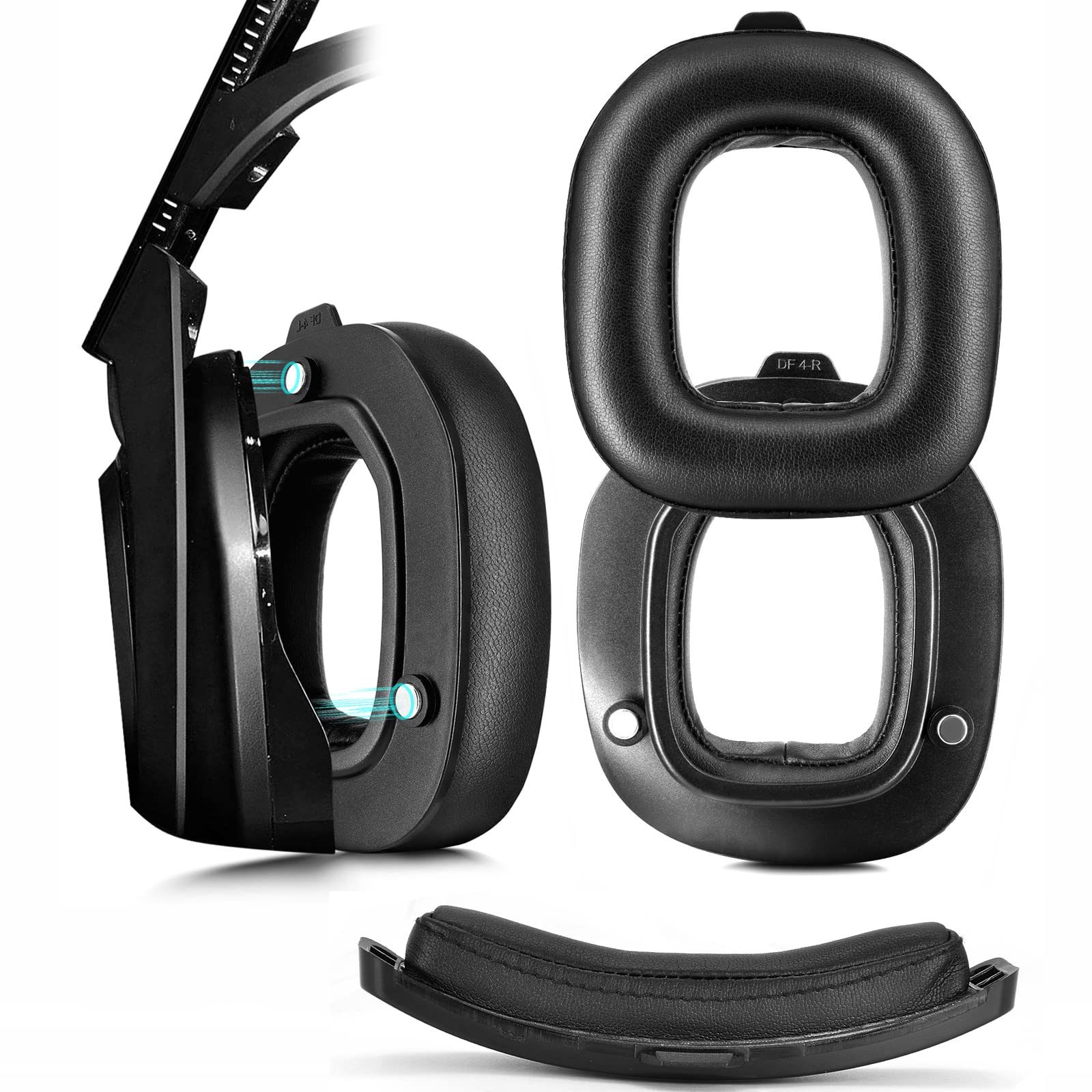 XBERSTAR Earpads Replacement Ear Cushions Ear Pads Compatible with Logitech Astro Gaming A 50 gen4 Headphones (Protein Leather Earpads+Headband)