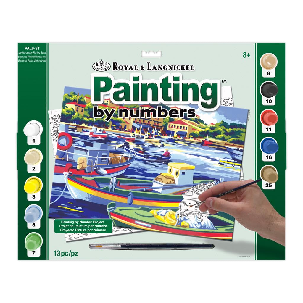 Royal & Langnickel PAL6 Mediterranean Fishing Boats Painting by Numbers Kit