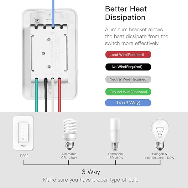 Control continuo Regulador KKmoon Wifi Smart Dimmer Switch Controlador de velocidad del ventilador compatible con Alexa Google Home con control remoto neutro de intensidad 120 V