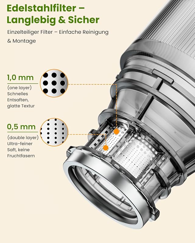 Entsafter Slow Juicer 200W Kaltentsafter für Obst & Gemüse