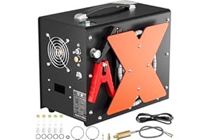 NESSXA Portable PCP Air Compressor, 4500Psi/30Mpa Scuba Tank Compressor with Wire Spool, Auto-stop, DC12V/AC120V Oil/Water-Free PCP Airgun Compressor for Paintball, Air Rifle, Built-in Fan Cooling