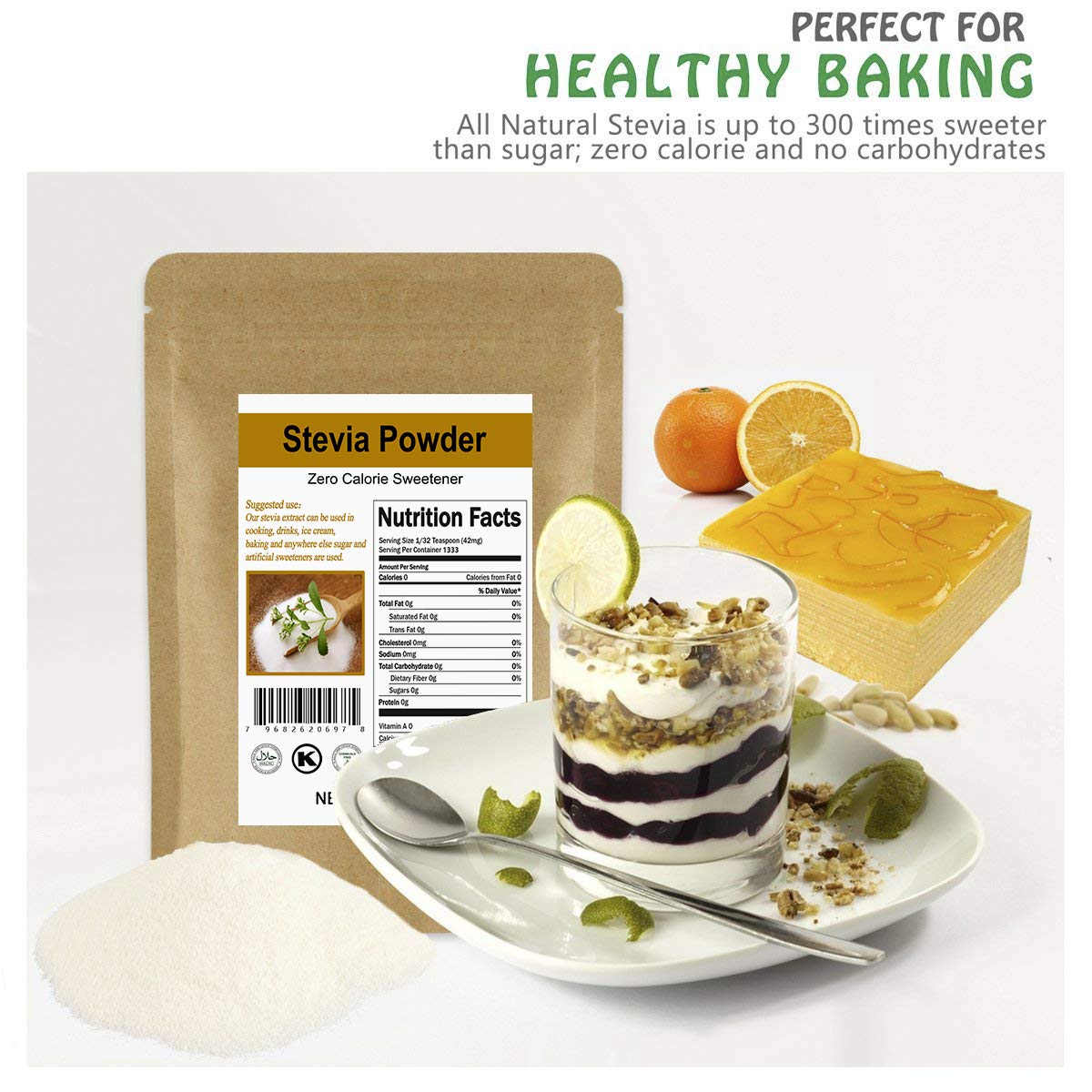 CCnatrure Stevia Powder Extract Natural Sweetener Zero Calorie Sugar