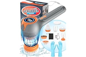 HUMUTAN Electric Spin Scrubber, 3200mAh Rechargeable Cordless Shower Scrubber with 5 Replaceable Brush Heads, 3H Power Dual Speed, 2024 New Power Spin Scrubber for Cleaning Bathroom Tub Tile Floor Sink Car