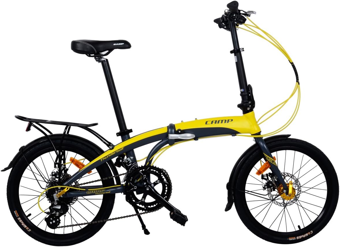 K7S Camp 20" Folding Bike Shimano 16 Speed, Thunderbolt