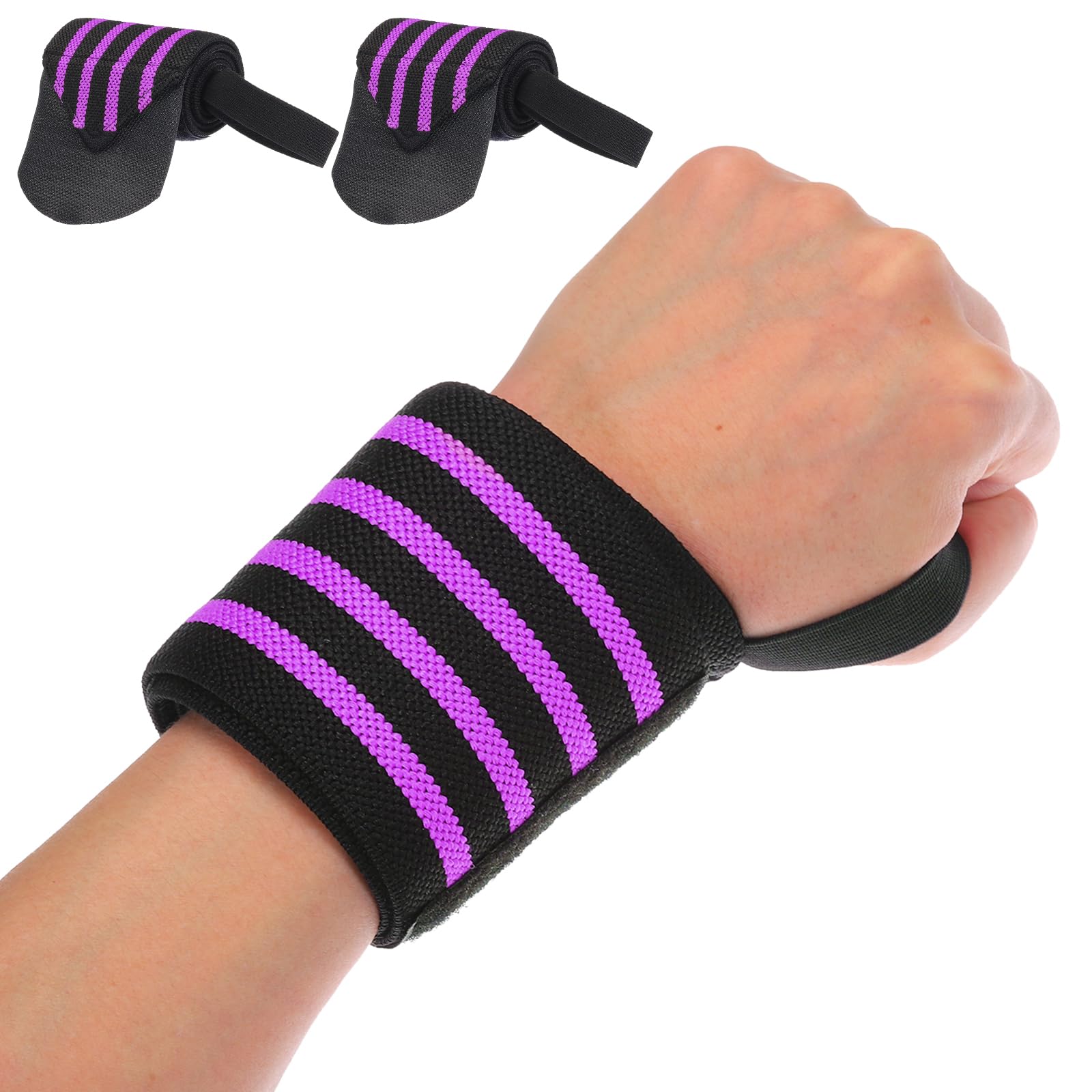 PATIKIL Wrist Brace, 2 Pcs Lifting Wrist Wraps Wrist Brace for Tunnel Gym Straps for Men Women Weightlifting Powerlifting, Light Purple