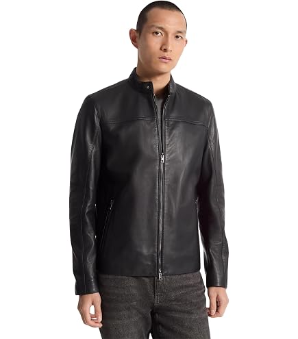 Amazon.com: Michael Kors Men's Suede Double Zip Pocket Racer