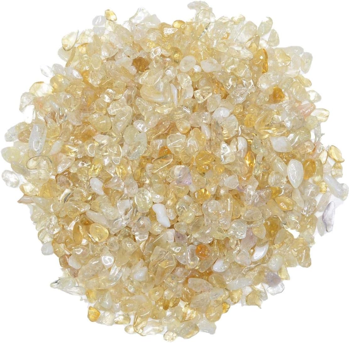 Indoor Fountains & Accessories - IMALY Citrine Tumbled Tumbled Chips Stone Polished Crushed Healing Crystal Quartz Pieces Irregular Shaped Stones for Home Decorative Stones Vases Plants Succulents 0.5lb