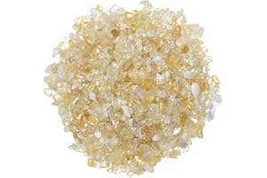 IMALY Citrine Tumbled Tumbled Chips Stone Polished Crushed Healing Crystal Quartz Pieces Irregular Shaped stones for Home Decorative Stones Vases Plants Succulents 0.5lb