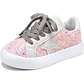 Qimaoo Girls Sneakers Glitter Tennis Shoes Lightweight Non-Slip Running Walking Shoes for Toddler/Little Kid/Big Kid