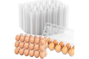 EVANCENT Egg Cartons Cheap Bulk 48 Pack, 1 Dozen Plastic Egg Carton for Chicken Eggs, Reusable Egg Cartons for Storing, Sharing, Selling Fresh Eggs, Clear Egg Cartons for Home Ranch Farm Market-2x6 Grids