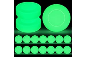 Elcoho Ice Hockey Puck, Glow in The Dark Party Pucks, Green Floor Puck Bulk with Drawstring Bag for Youth Adults Outdoor Indoor Sports Games Practicing & Training