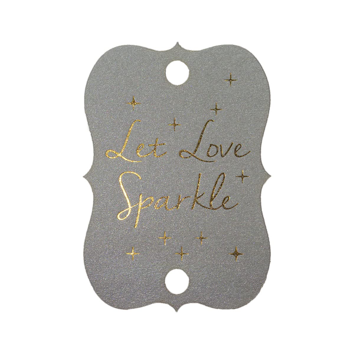 Summer-Ray 50 Shimmer Silver Gold Foil Hot Stamping Little Violin Wedding Sparkler Tags Let Love Sparkle