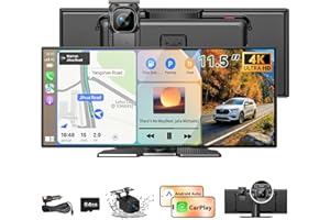 Largest 11.5 inch Wireless CarPlay Screen for Car, A-pple CarPlay & Android Auto HD Touchscreen with 4K Dash Cam/1080P Backup