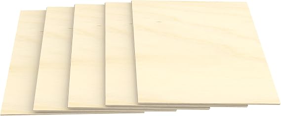 Tablero Contrachapado 5 Planchas De Madera De Abedul 6mm A3 (297x420mm) - Ideal Para Manualidades, Marquetería Y Bricolaje Contrachapado 5mm