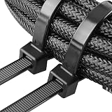 Beeway 300mm Cable Ties 4.6mm Black 250 Pack Self-Locking Nylon Zip Ties view 6