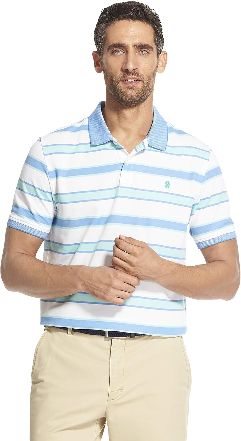 IZOD Men's Advantage Performance Short Sleeve Stripe Polo at  Men’s Clothing store