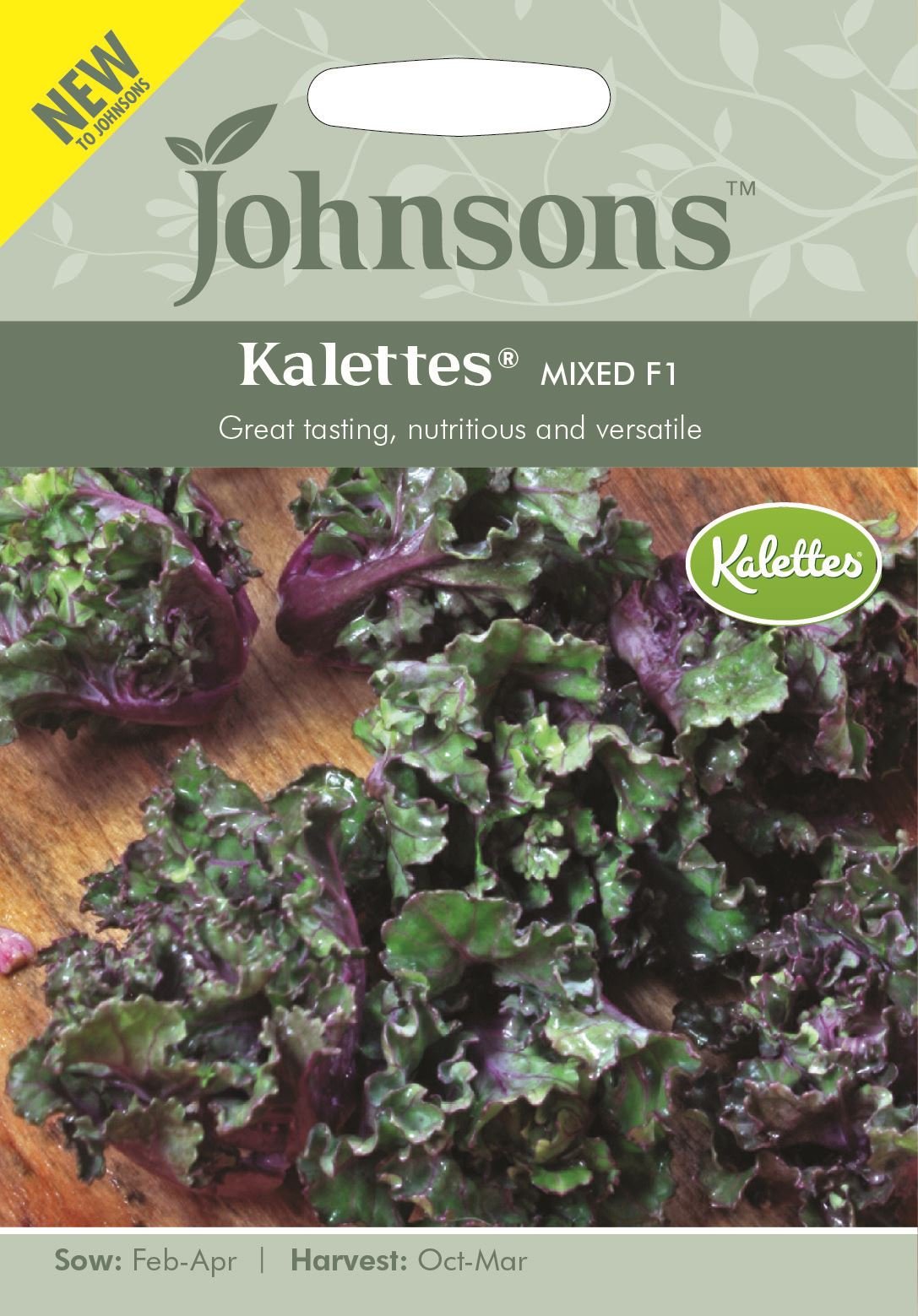 Johnsons Vegetable Seeds, KALETTES Mixed F1, Green/Purple, 0.3 x 9.2 x 13.2 cm