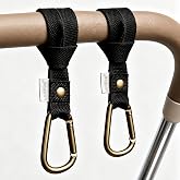 haakaa Baby Stroller Hooks for Bags, Black(2 Pack)- Simple to Use, Non-Slip | Universal Stroller Straps and Hooks, One-Hand Opening, Multipurpose Hooks for Diaper Bags, Backpacks, Bikes &amp; Shopping Carts