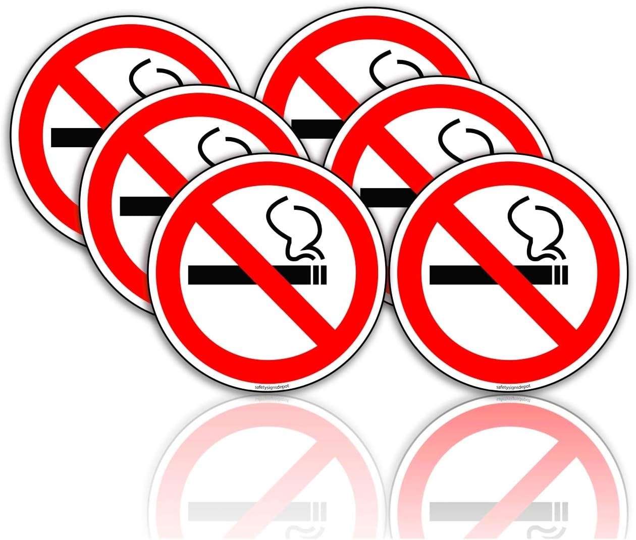 No Smoking Stickers Car Window Decal 2 in. Pack of 6 Ideal