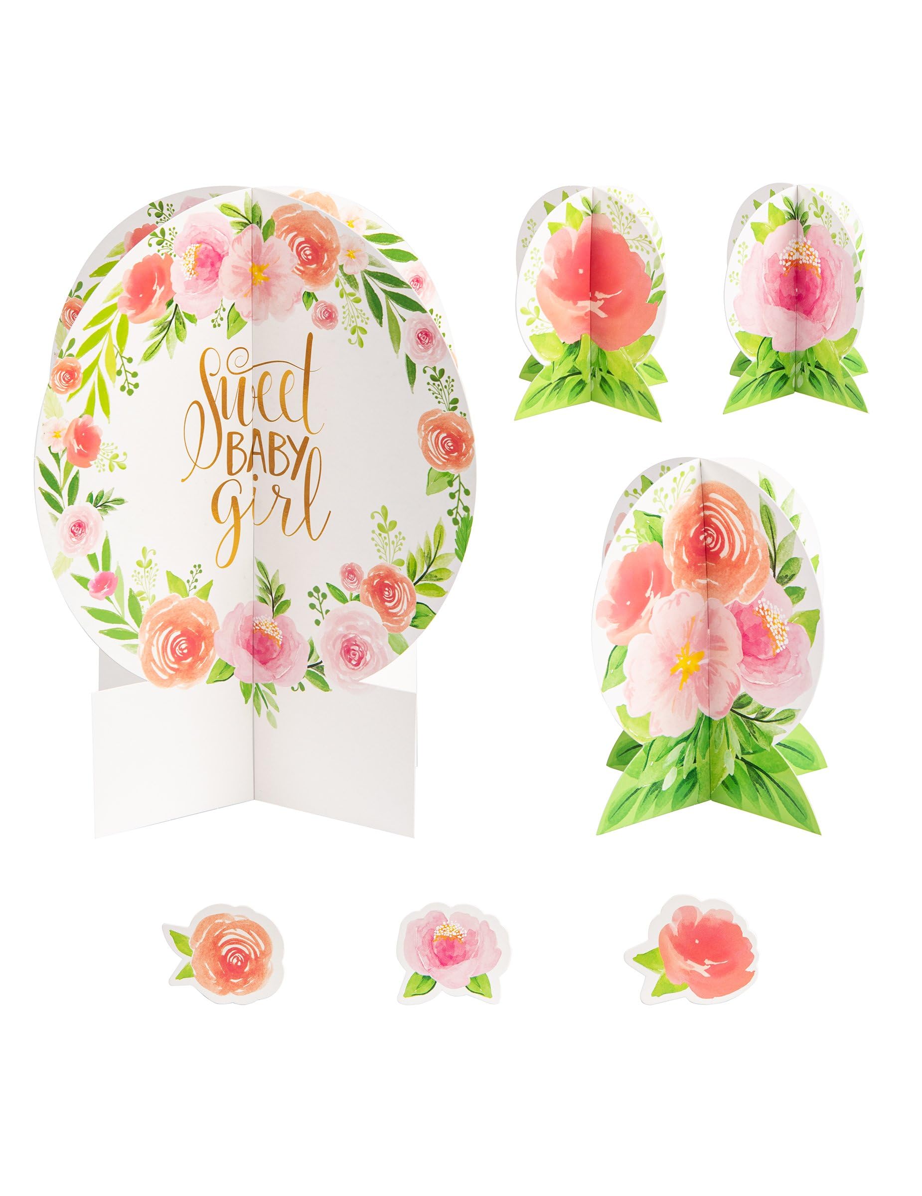 Amscan 282165 - Floral Baby Shower Table Decorating Centrepiece Kit - 8 Pack