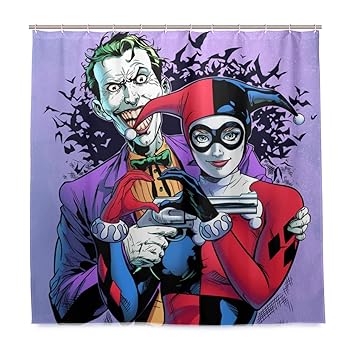 Amazon Com Olicsley Harley Quinn And Jack Napier Shower Curtain