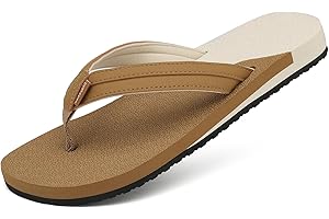 ChayChax Womens Two-Tone Flip Flops with Arch Support Comfort Beach Thong Sandals Indoor Outdoor