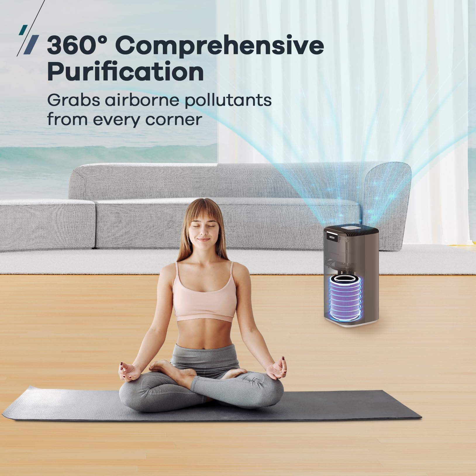 WELOV P200S/P200 Pro Toxin Absorber Filter, 3-in-1 H13 True HEPA and High-Efficiency Activated Carbon Filter for formaldehyde, Toxins, Wildfire Smoke, Kitchen Odors