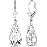 Galaxy Gold GG 10 CTW 14k Solid White Gold Integrity White Topaz Earrings