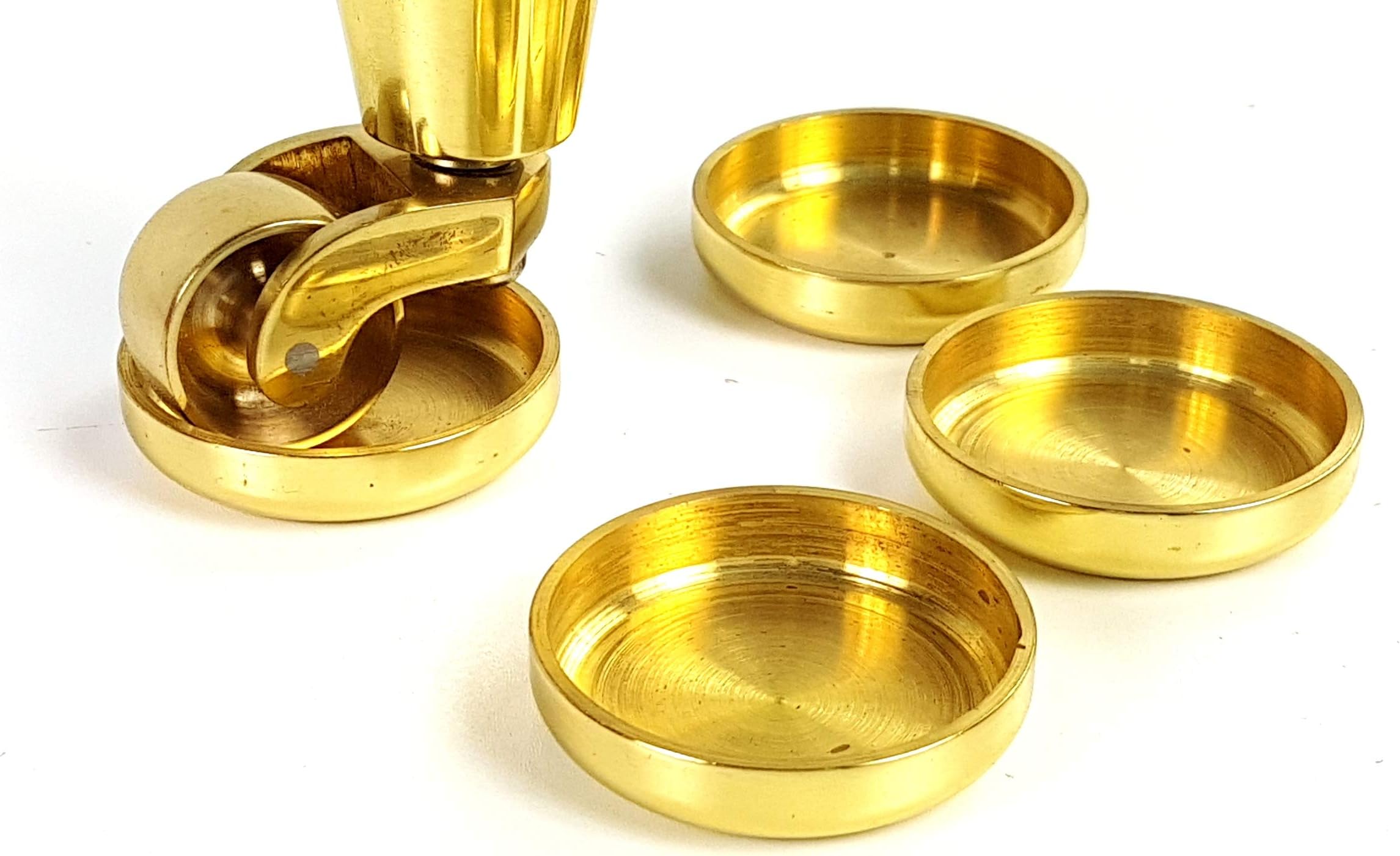 4X Brass Castor Coasters Furniture Glides Floor Protector for CASTORS CASCUP