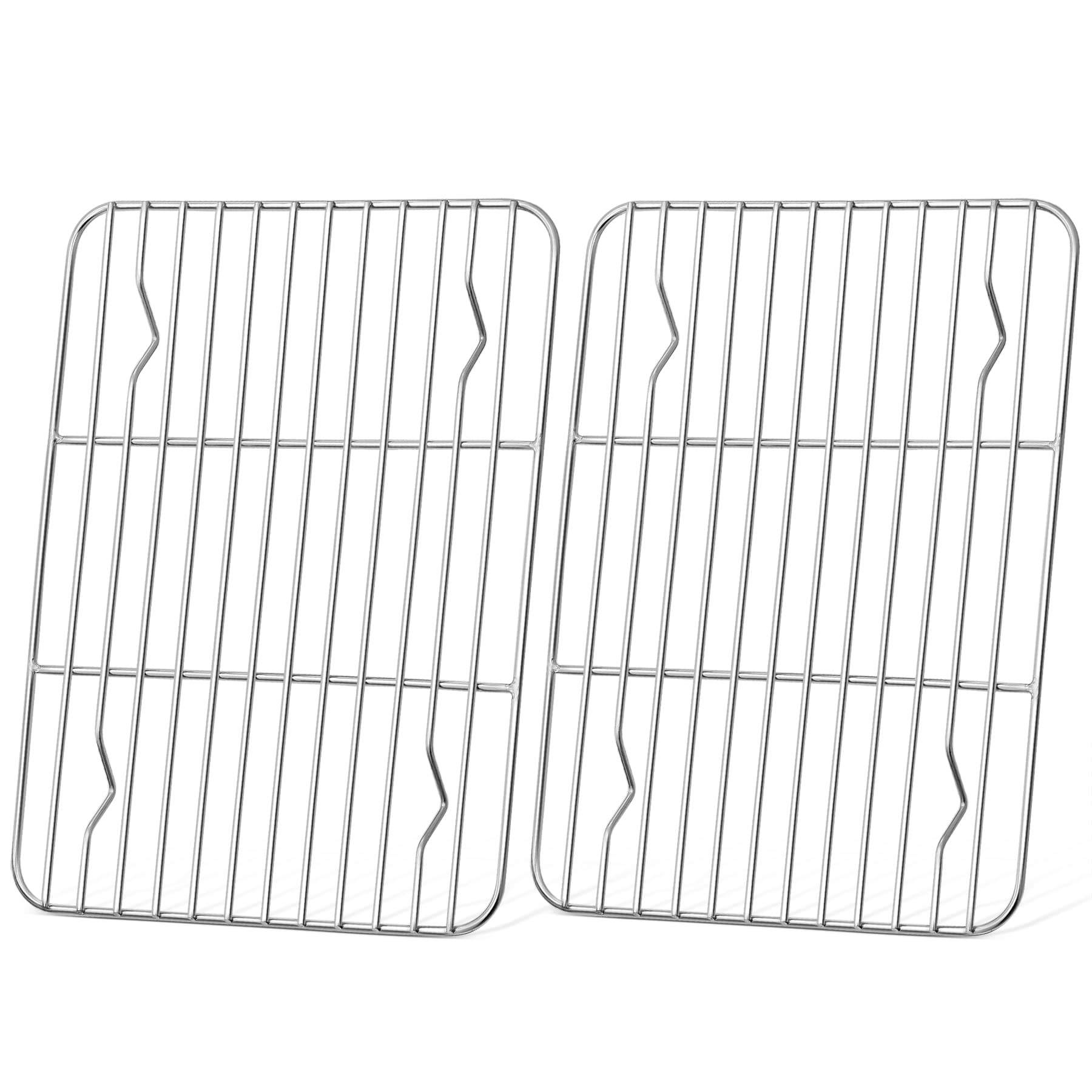 HaWare Small Cooling Rack Set of 2, 100% Stainless Steel Baking Wire Rack for Grilling Roasting Drying, 24.8 x 19.1 x 1.5cm, Oven Tray Rack for Cake/Meat/Cookie, Heavy Duty & Dishwasher Safe