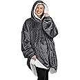 Bare Home Wearable Blanket B-Cozy Hoodie - Soft Plush Sherpa - Warm and Cozy - Oversized Wearable Blanket - Adult & Kid Sizes