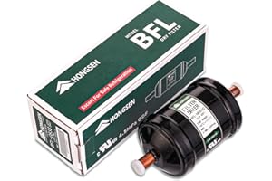 HONG SEN BFL-083S Refrigerant Filter Drier Bi-Flow 3/8'' Sweat Connection, Compatible with CFC, HCFC, HFC Refrigerants – Fits 1-5 Ton HVAC & Refrigeration Systems