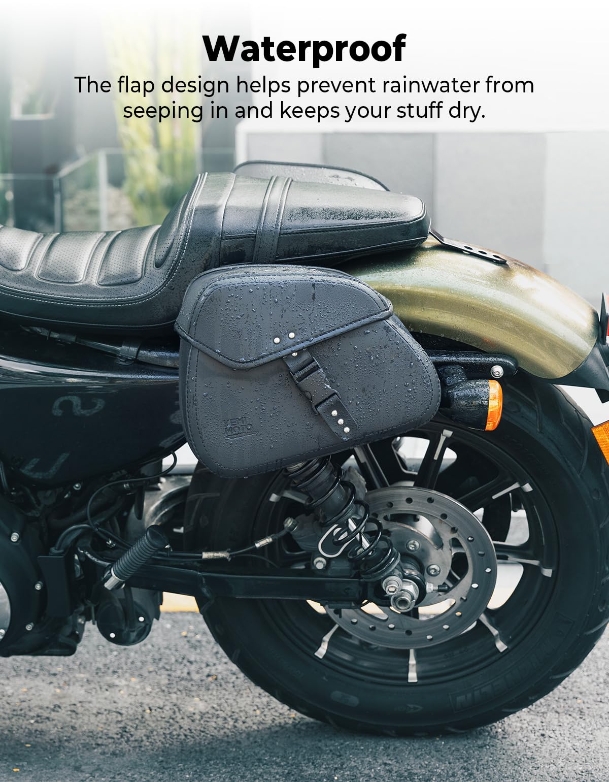 PU Leather Saddlebags With Lock For Harley Sportster, Softail, Dyna & Other Cruisers