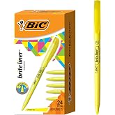 BIC Brite Liner Highlighters, Chisel Tip, 24-Count Pack of Yellow | Ideal for Organizing, Coloring, And Note-Taking | Translucent Ink for Clear Highlighting | ACMI-Approved for Safety