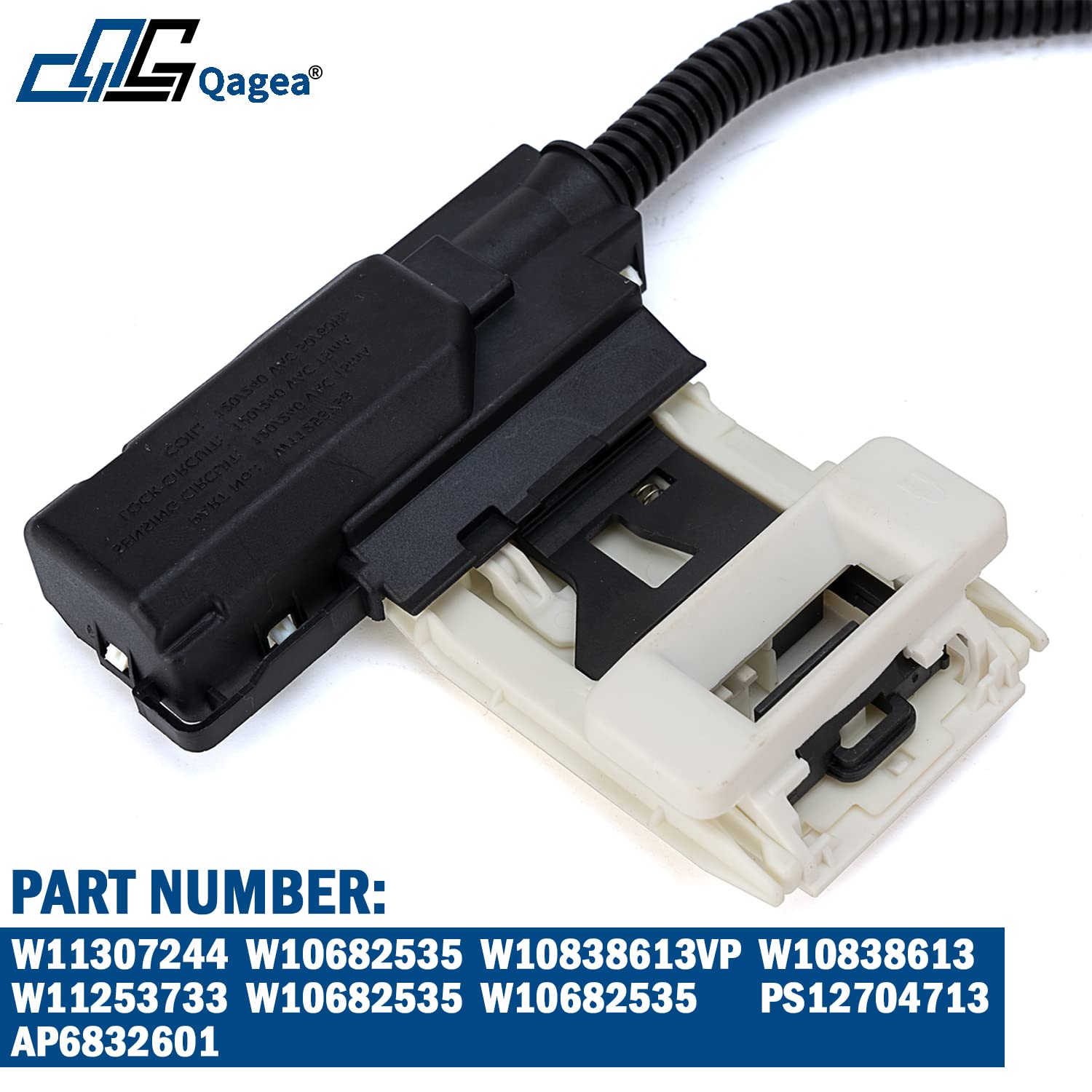 Washer Lid Lock Assembly (3-Wire) W11307244 W10682535 Fit for Whirlpool Maytag Amana Kenmore, Washing Machine Door Latch Assembly Replaces W10838613 W10838613VP W11253733 PS12704713 W10682535