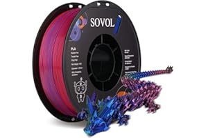 Sovol Silk PLA Filament DarkRed Blue Green Tri Color Co-Extrusion 1.75mm, 3D Printer Filament 1kg/ 2.2lbs, Shiny Silk 3 in 1 