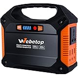 Webetop Portable Generator Power Inverter Battery 42000mAh 100W Camping CPAP Emergency Home Use UPS Power Source Charged by Solar Panel/ Wall Outlet/ Car with 110V AC Outlet,3 DC 12V,3 USB Port