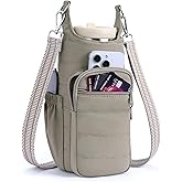 Lexiyat Water Bottle Bag 40 oz Crossbody Bag Insulated Carrier Purse Holder for Walking Hiking with Adjustable Strap