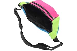 Operitacx Lightweight Adjustable Neon Hip Bag for Women and Men, Retro Small Waist Pack for Running and