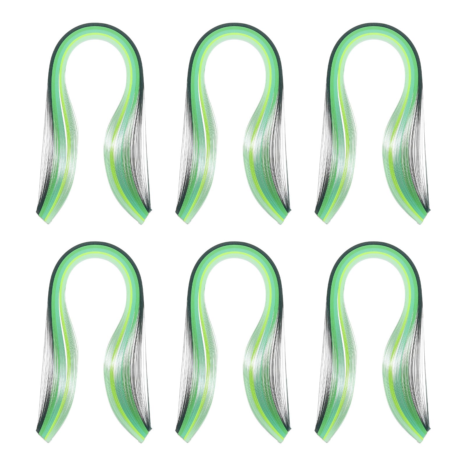 PATIKIL 600pcs Rainbow Quilling Strips Paper 3/16"(5mm) 15" Origami Paper Quilling Strip for Art DIY Hand Craft Christmas, Gradient Green