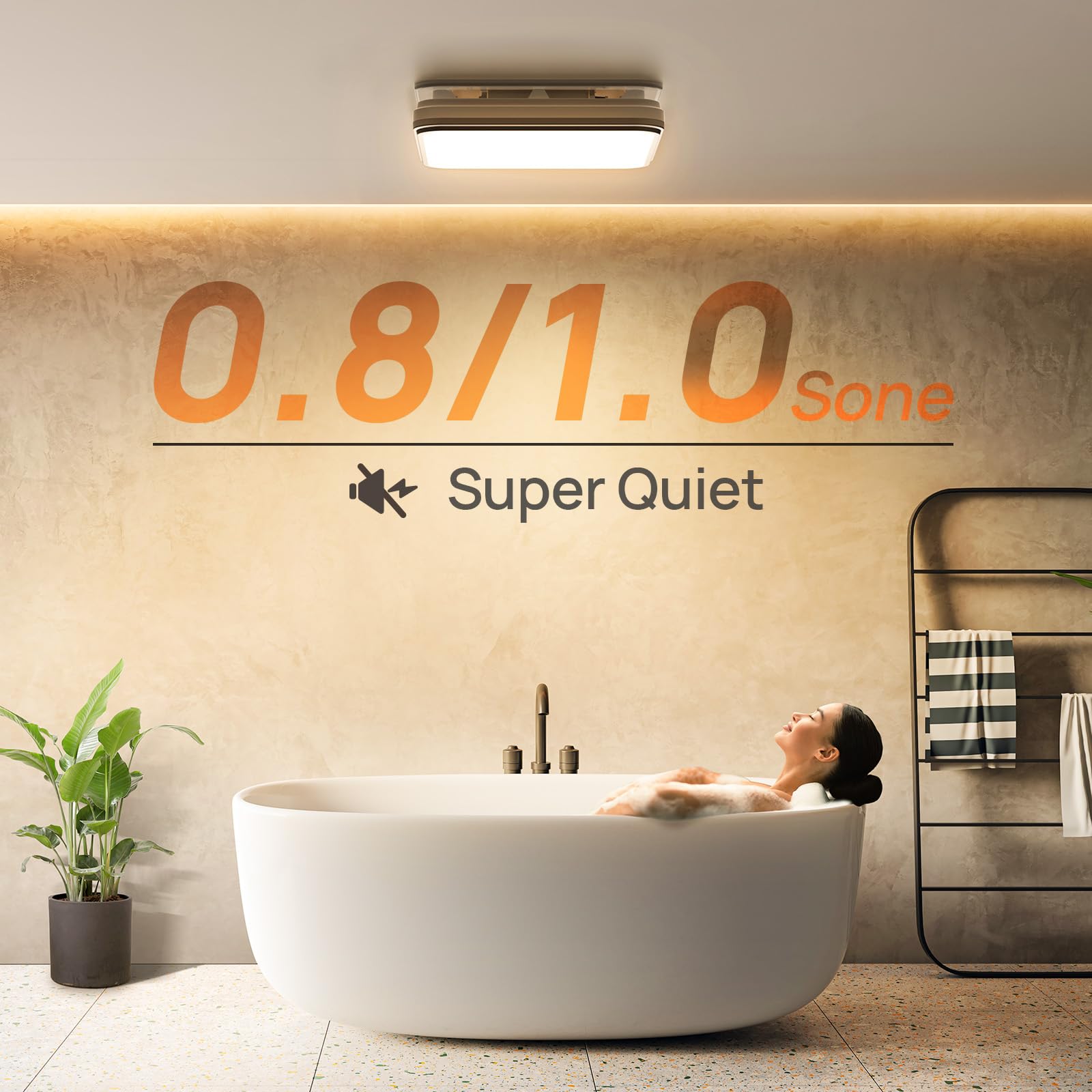 Consciot Bathroom Exhaust Fan with Light, 110/160 CFM Adjustable, 0.8/1.0 Sone, suitable for mounting hole 11.39 x 10.42 inches, Bath Ventilation Fan with 1500Lm LED Light 3CCT Selectable & Nightlight
