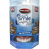 Instant Smile Comfort Fit Flex - Bright Shade - Upper Veneer Cosmetic Teeth | Flexible Cosmetic Veneer for Extended Wear. Comfortable Natural Fit for Men and Women. One Size Fits Most.