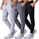 SUGARNO Men's Jogger Sweatpants with Zipper Pockets Track Joggers Workout Gym Sweat Pants for Men(2 /3Pack)